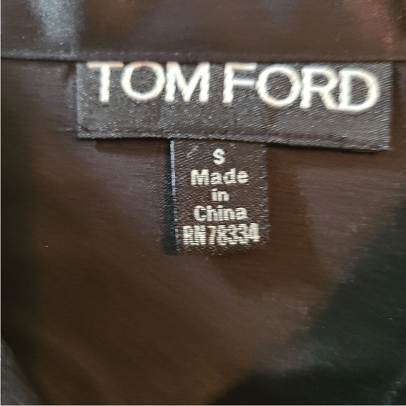 Tom Ford Black Satin Button-Down Blouse - Picture 11 of 11